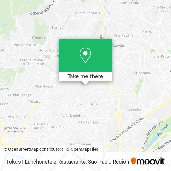 Mapa Toka's I Lanchonete e Restaurante