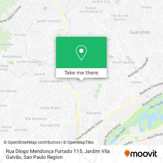 Mapa Rua Diogo Mendonça Furtado 115, Jardim Vila Galvão