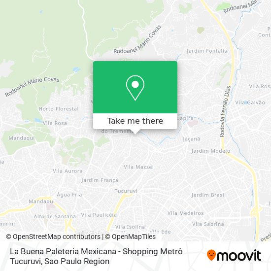 La Buena Paleteria Mexicana - Shopping Metrô Tucuruvi map