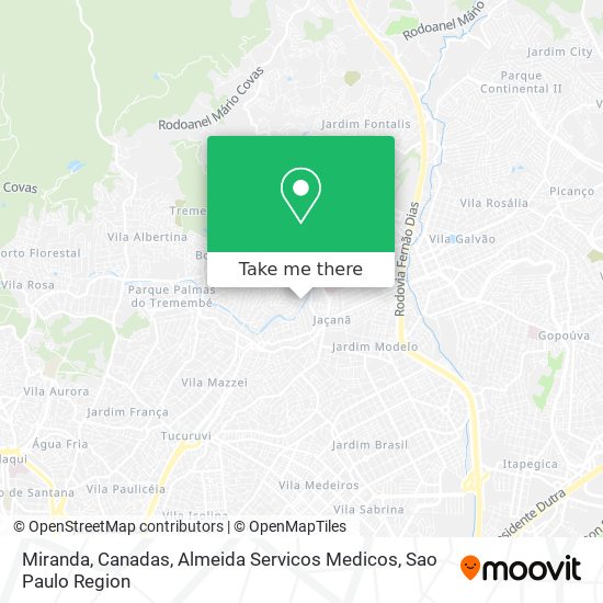 Miranda, Canadas, Almeida Servicos Medicos map