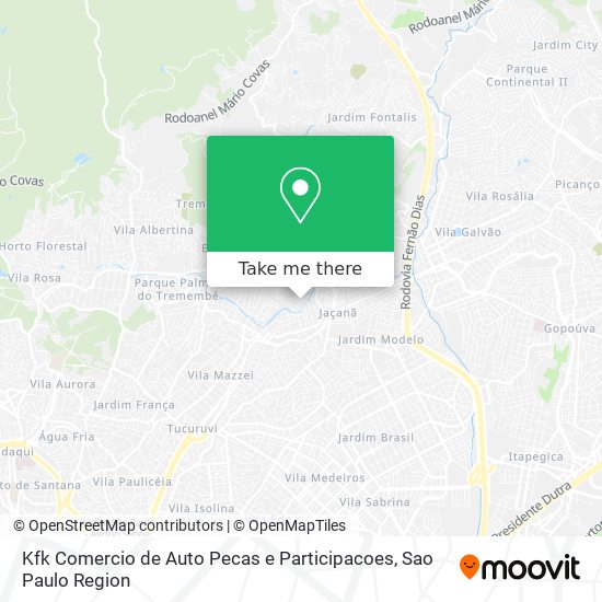 Kfk Comercio de Auto Pecas e Participacoes map