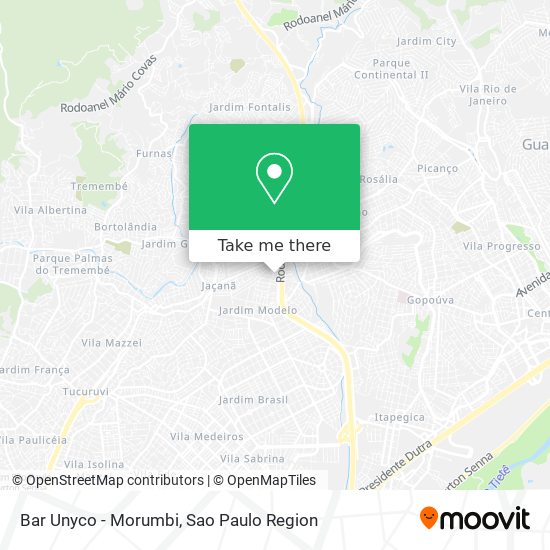 Mapa Bar Unyco - Morumbi