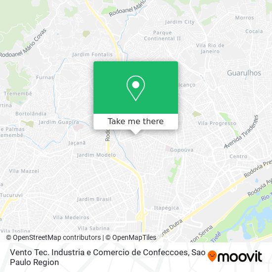 Vento Tec. Industria e Comercio de Confeccoes map
