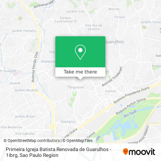 Mapa Primeira Igreja Batista Renovada de Guarulhos - 1ibrg