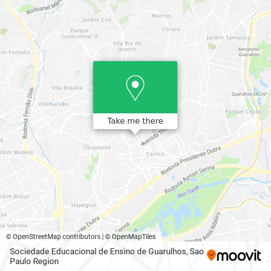 Mapa Sociedade Educacional de Ensino de Guarulhos