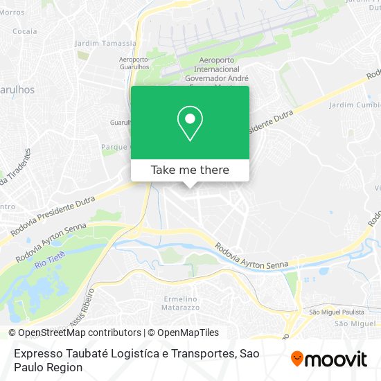 Expresso Taubaté Logistíca e Transportes map
