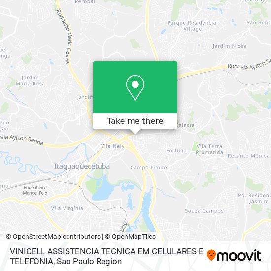 VINICELL ASSISTENCIA TECNICA EM CELULARES E TELEFONIA map