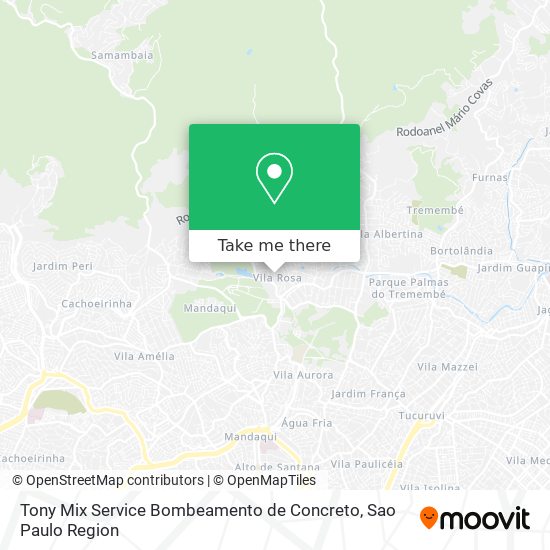 Mapa Tony Mix Service Bombeamento de Concreto