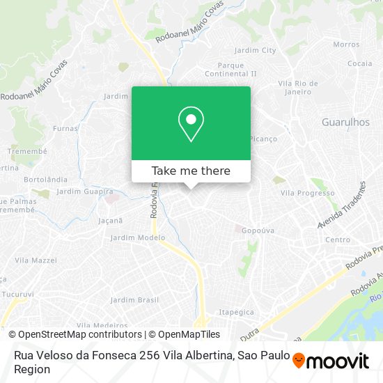 Mapa Rua Veloso da Fonseca 256 Vila Albertina