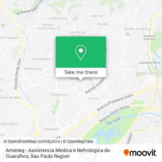 Mapa Ameneg - Assistencia Medica e Nefrologica de Guarulhos