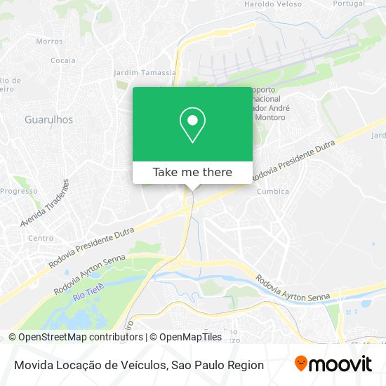 Mapa Movida Locação de Veículos