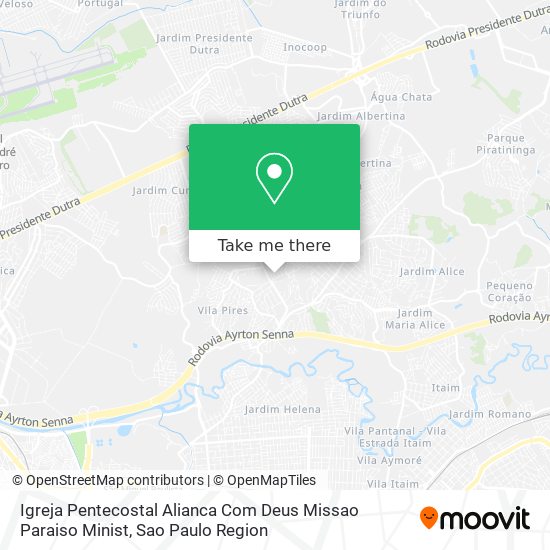 Igreja Pentecostal Alianca Com Deus Missao Paraiso Minist map
