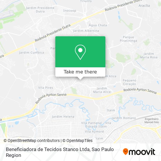 Mapa Beneficiadora de Tecidos Stanco Ltda