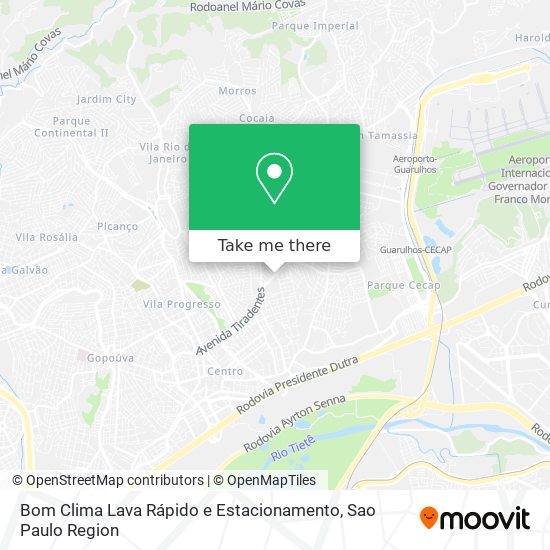 Mapa Bom Clima Lava Rápido e Estacionamento