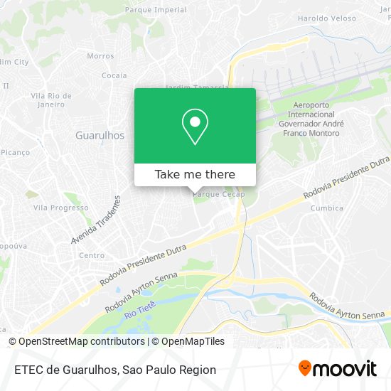 Mapa ETEC de Guarulhos