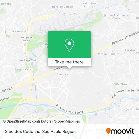 Sitio dos Codonho map