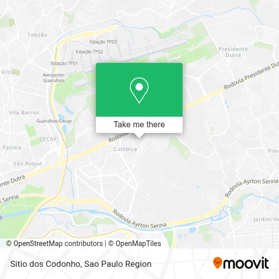 Sitio dos Codonho map