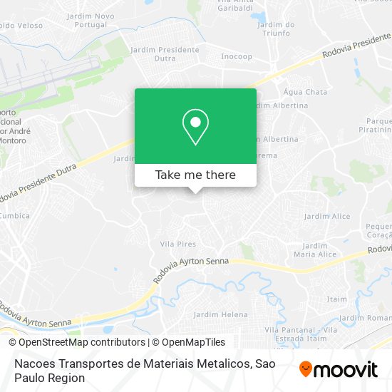 Nacoes Transportes de Materiais Metalicos map