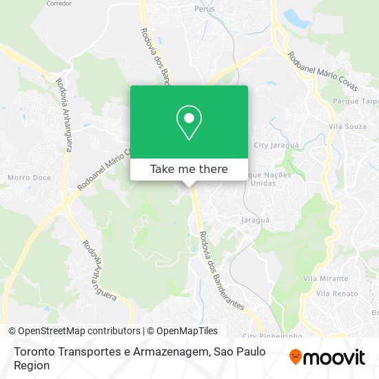 Mapa Toronto Transportes e Armazenagem