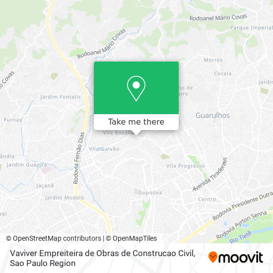 Mapa Vaviver Empreiteira de Obras de Construcao Civil