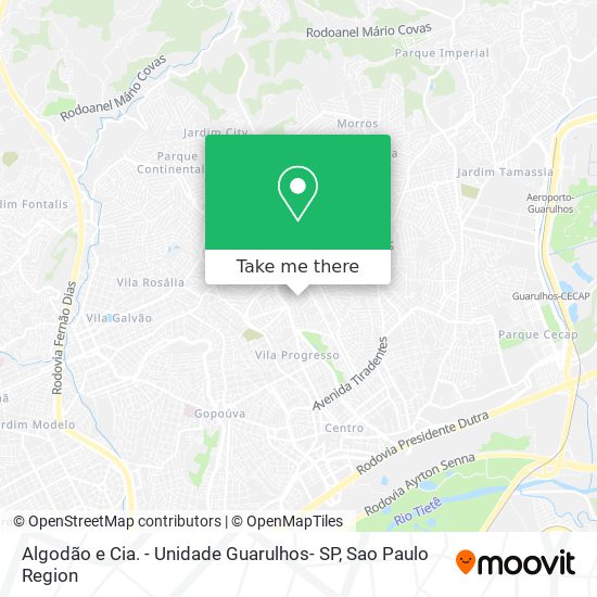 Mapa Algodão e Cia. - Unidade Guarulhos- SP