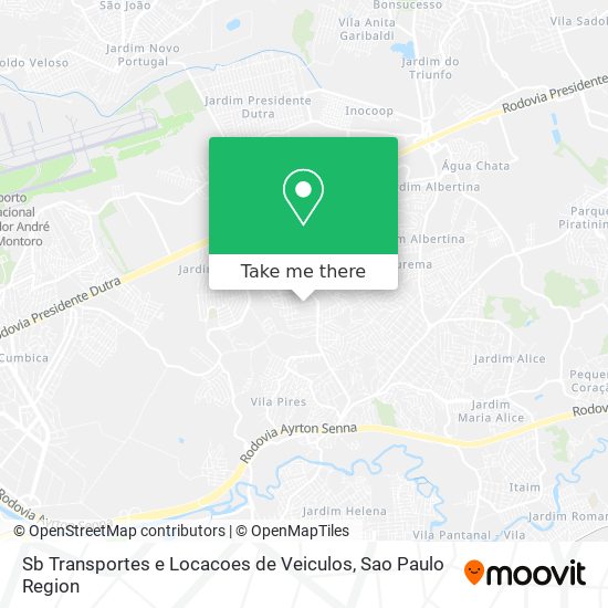 Mapa Sb Transportes e Locacoes de Veiculos