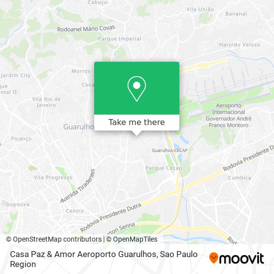 Casa Paz & Amor Aeroporto Guarulhos map