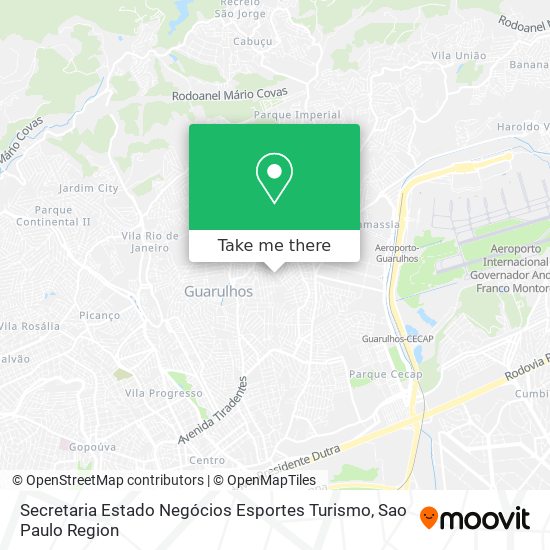 Secretaria Estado Negócios Esportes Turismo map