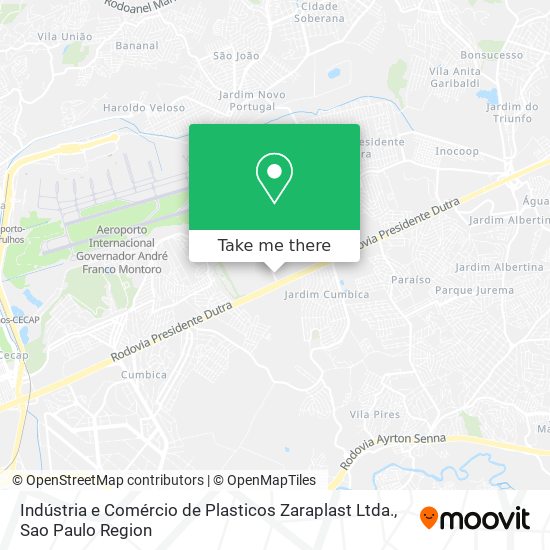 Indústria e Comércio de Plasticos Zaraplast Ltda. map