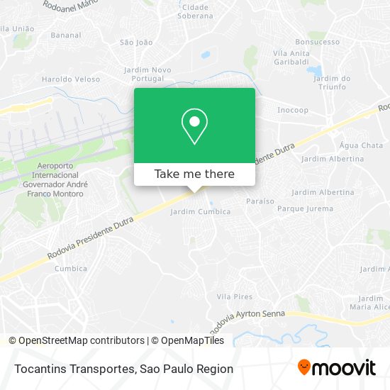 Tocantins Transportes map