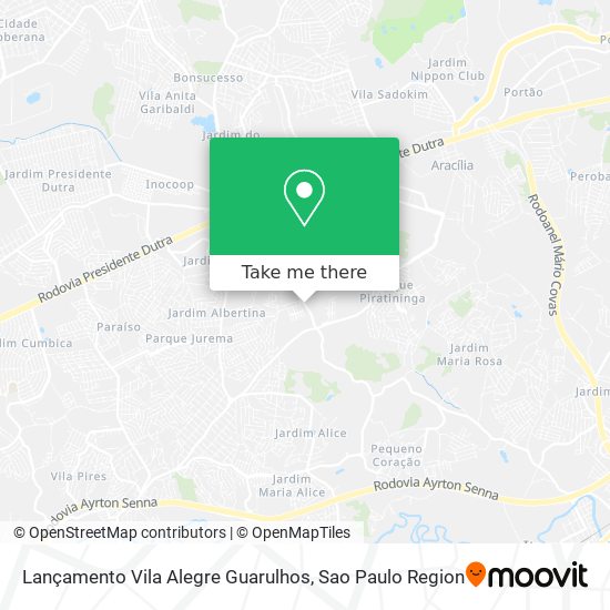 Mapa Lançamento Vila Alegre Guarulhos