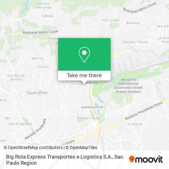 Mapa Big Rota Express Transportes e Logística S.A.