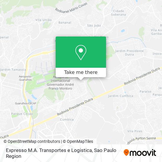 Expresso M.A. Transportes e Logistica map
