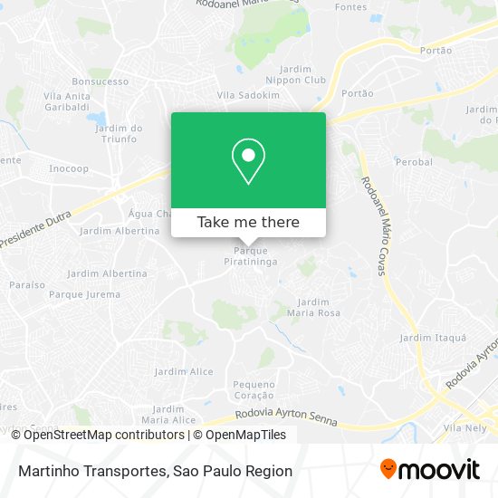 Martinho Transportes map