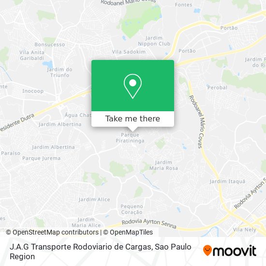 J.A.G Transporte Rodoviario de Cargas map