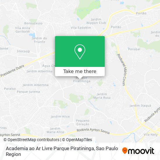Academia ao Ar Livre Parque Piratininga map