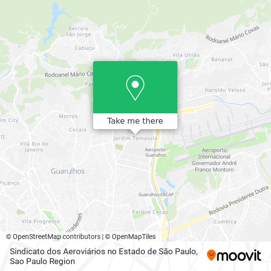 Sindicato dos Aeroviários no Estado de São Paulo map