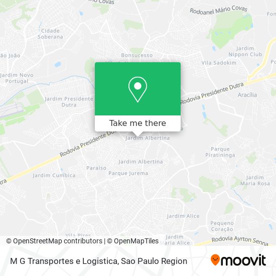 Mapa M G Transportes e Logistica