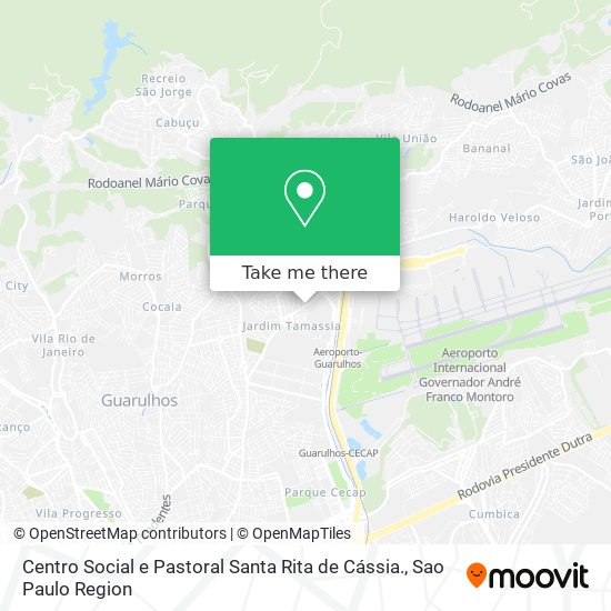 Mapa Centro Social e Pastoral Santa Rita de Cássia.
