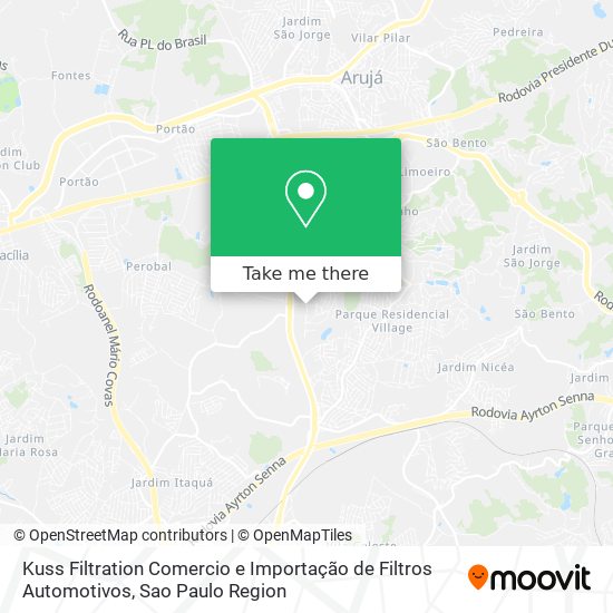 Mapa Kuss Filtration Comercio e Importação de Filtros Automotivos