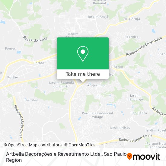 Mapa Artbella Decorações e Revestimento Ltda.