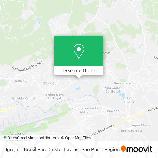 Igreja O Brasil Para Cristo. Lavras. map