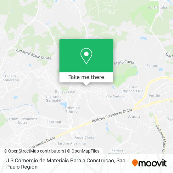 J S Comercio de Materiais Para a Construcao map