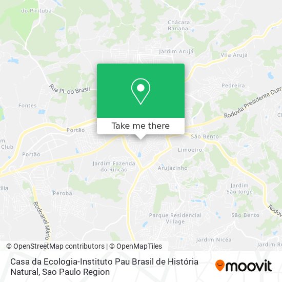 Mapa Casa da Ecologia-Instituto Pau Brasil de História Natural