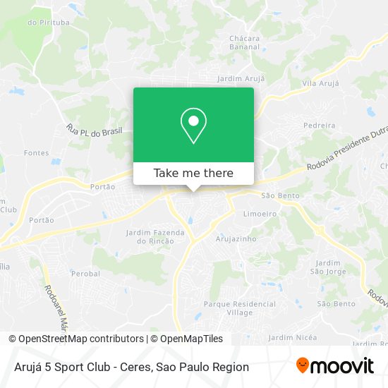 Arujá 5 Sport Club - Ceres map