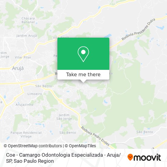 Coe - Camargo Odontologia Especializada - Aruja/ SP map