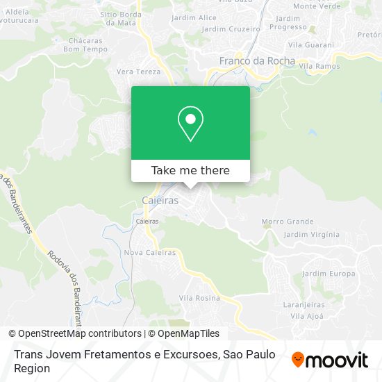 Mapa Trans Jovem Fretamentos e Excursoes