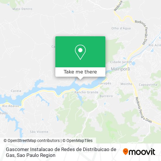 Mapa Gascomer Instalacao de Redes de Distribuicao de Gas