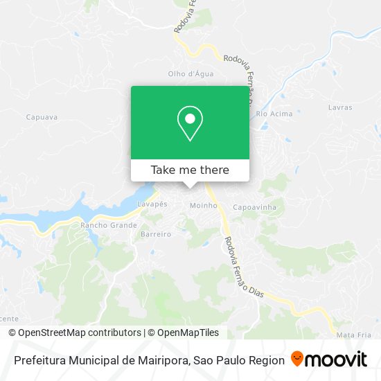 Mapa Prefeitura Municipal de Mairipora