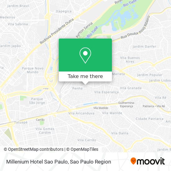 Millenium Hotel Sao Paulo map